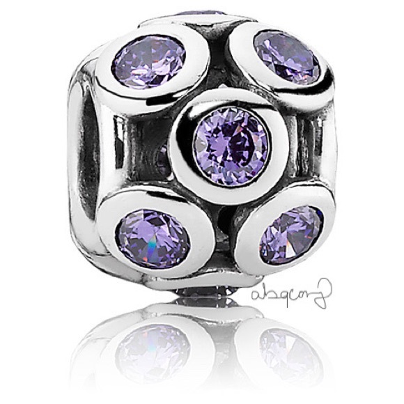 EUC Pandora 791153ACZ Sterling Silver Whimsical Lights Charm w/ Purple Zirconia - Picture 1 of 11